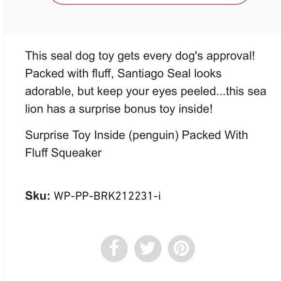 Bark Santiago Seal dog toy - Picture 8 of 9
